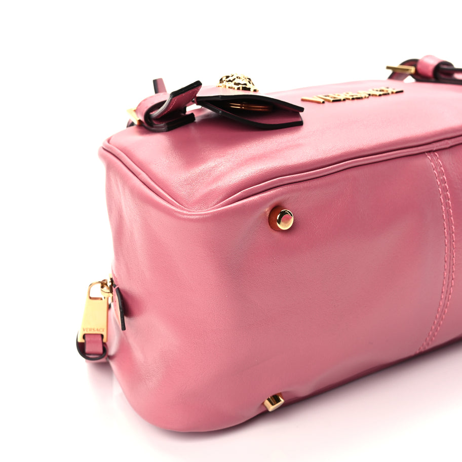 Versace Lambskin Tag Bowling Bag Light Pink Image 8