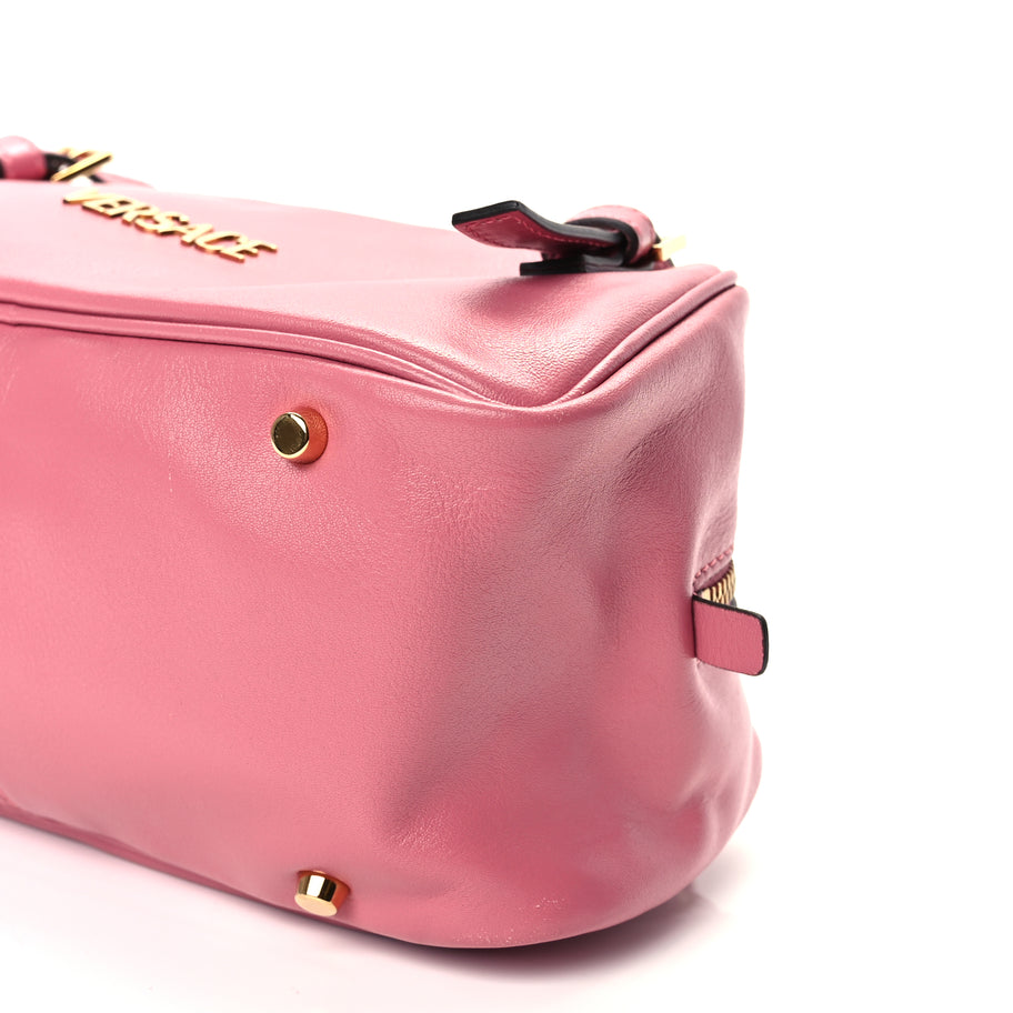 Versace Lambskin Tag Bowling Bag Light Pink Image 9