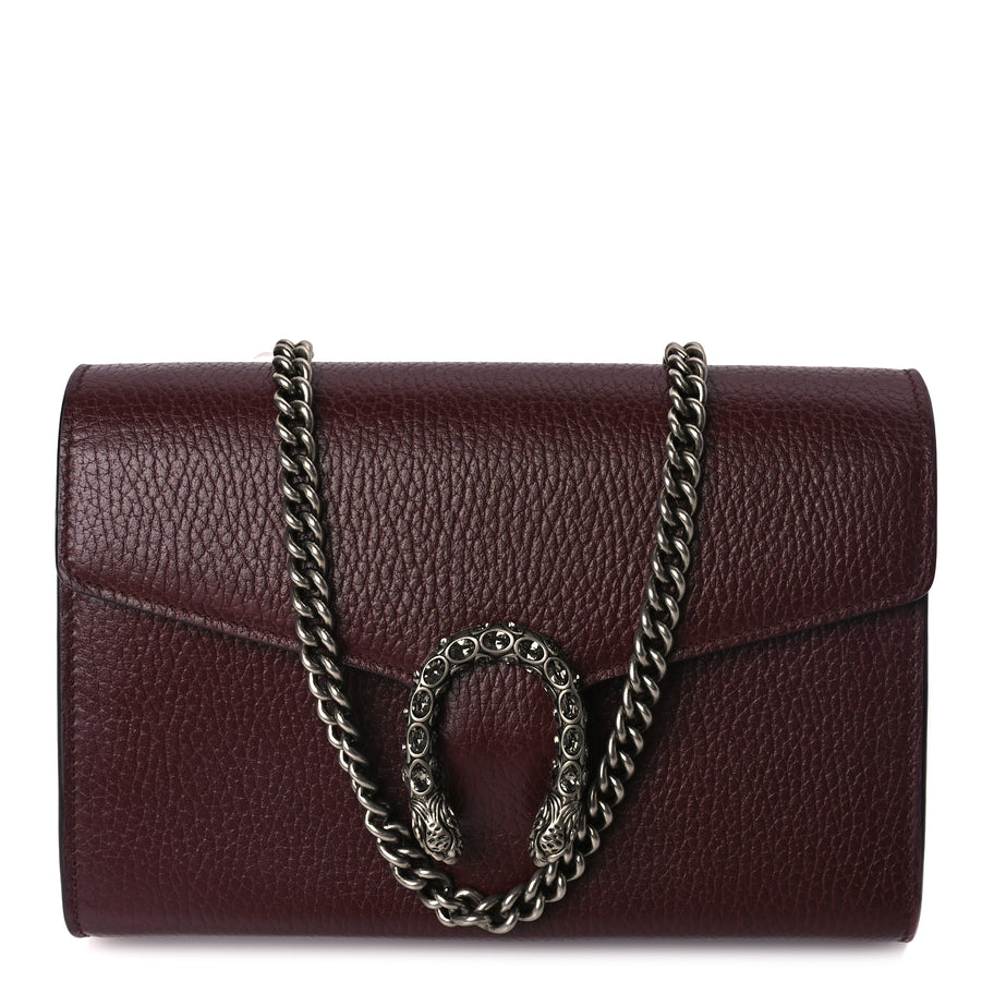 Gucci GUCCI Dollar Calfskin Crystal Mini Dionysus Chain Wallet Vintage Bordeaux Vintage Bordeaux Image 1