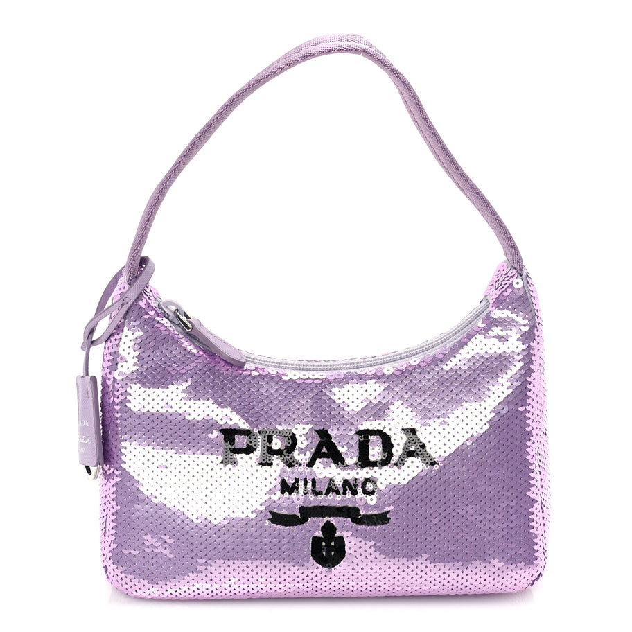 Prada Paillettes Sequin Mini Re-Edition 2000 Bag Lilium Black Image 1