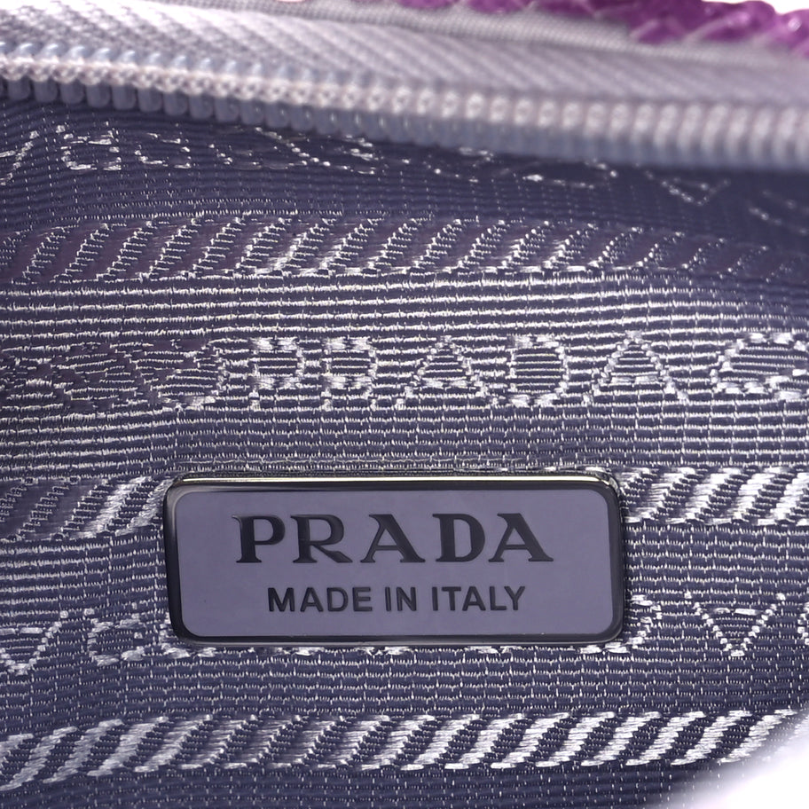 Prada Paillettes Sequin Mini Re-Edition 2000 Bag Lilium Black Image 5