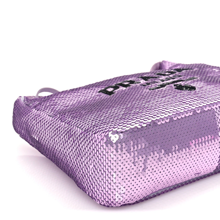 Prada Paillettes Sequin Mini Re-Edition 2000 Bag Lilium Black Image 7