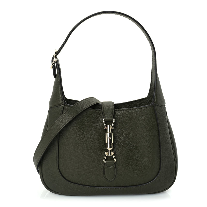  Gucci Grained Calfskin Medium Jackie 1961 Hobo  Forest Green