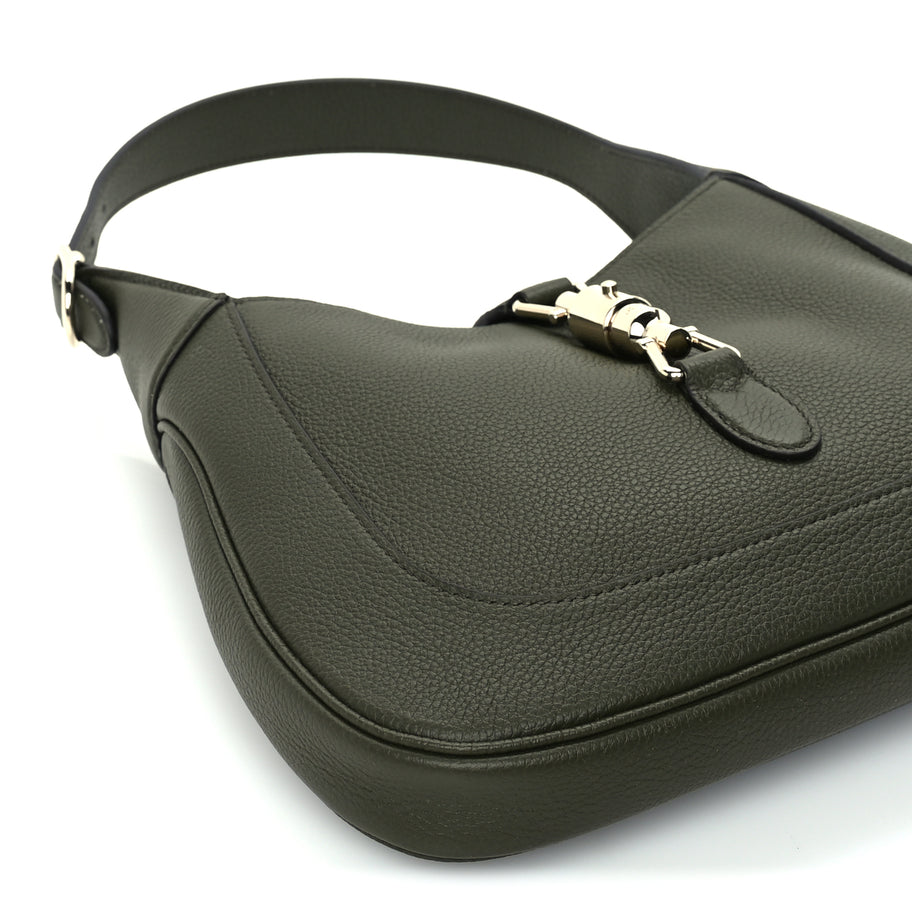 Gucci Grained Calfskin Medium Jackie 1961 Hobo  Forest Green Image 7