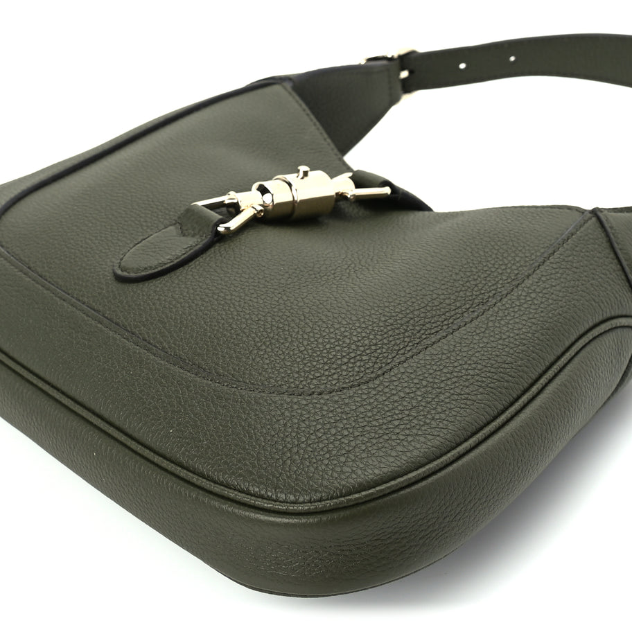 Gucci Grained Calfskin Medium Jackie 1961 Hobo  Forest Green Image 8