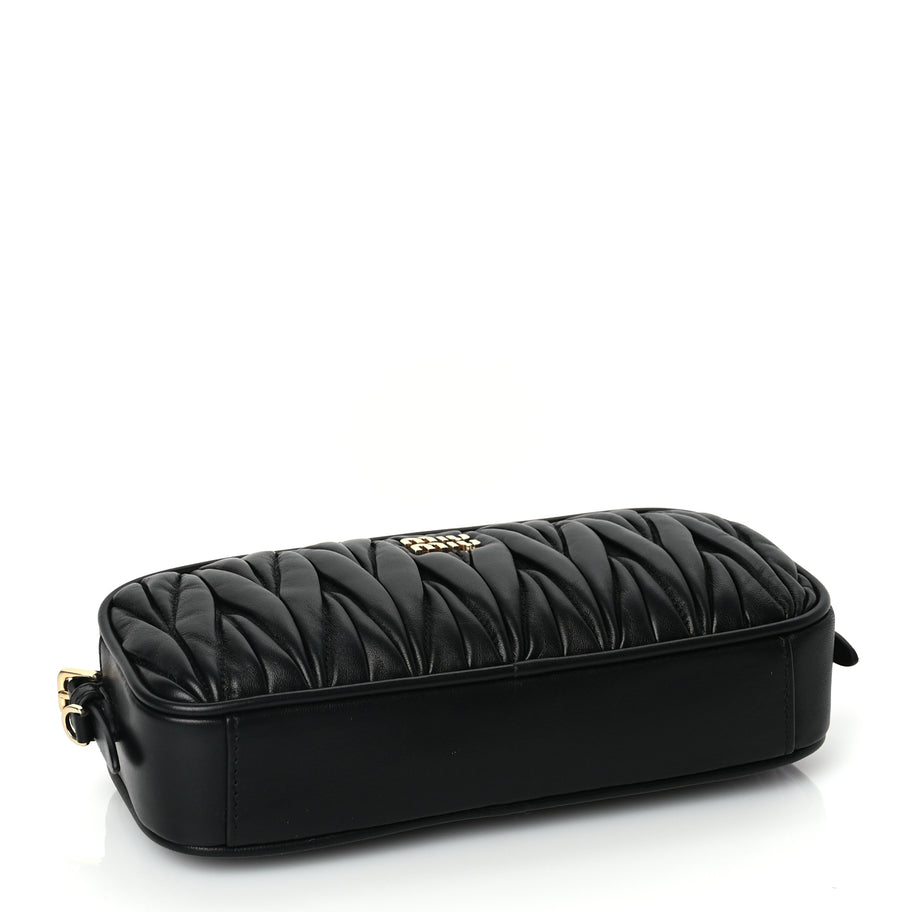 Miu Miu Nappa Matelasse Pouch Black Image 3