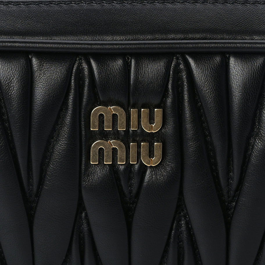Miu Miu Nappa Matelasse Pouch Black Image 6