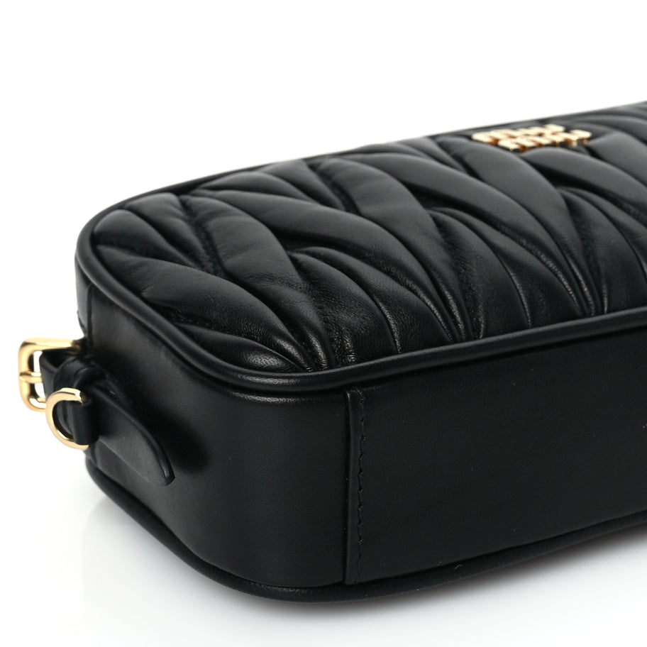 Miu Miu Nappa Matelasse Pouch Black Image 7