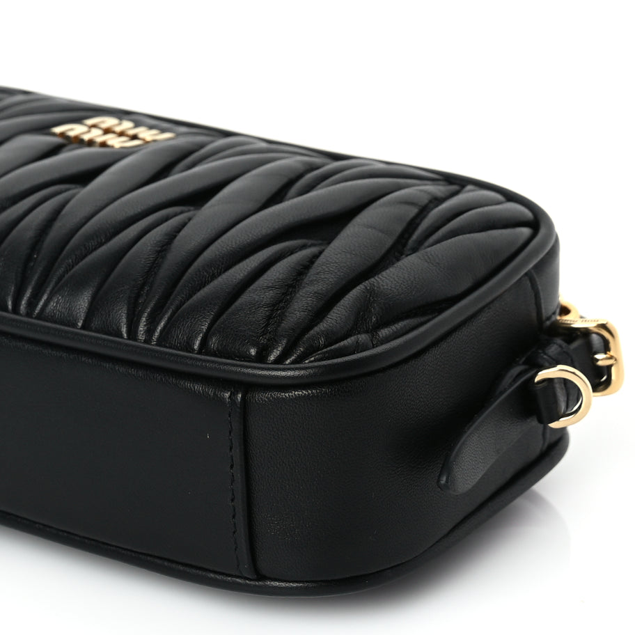 Miu Miu Nappa Matelasse Pouch Black Image 8