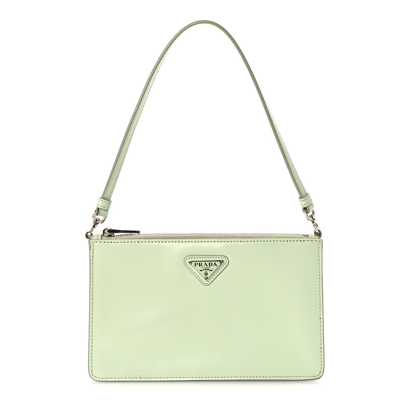  Prada Spazzolato Mini Shoulder Bag  Vert Olive