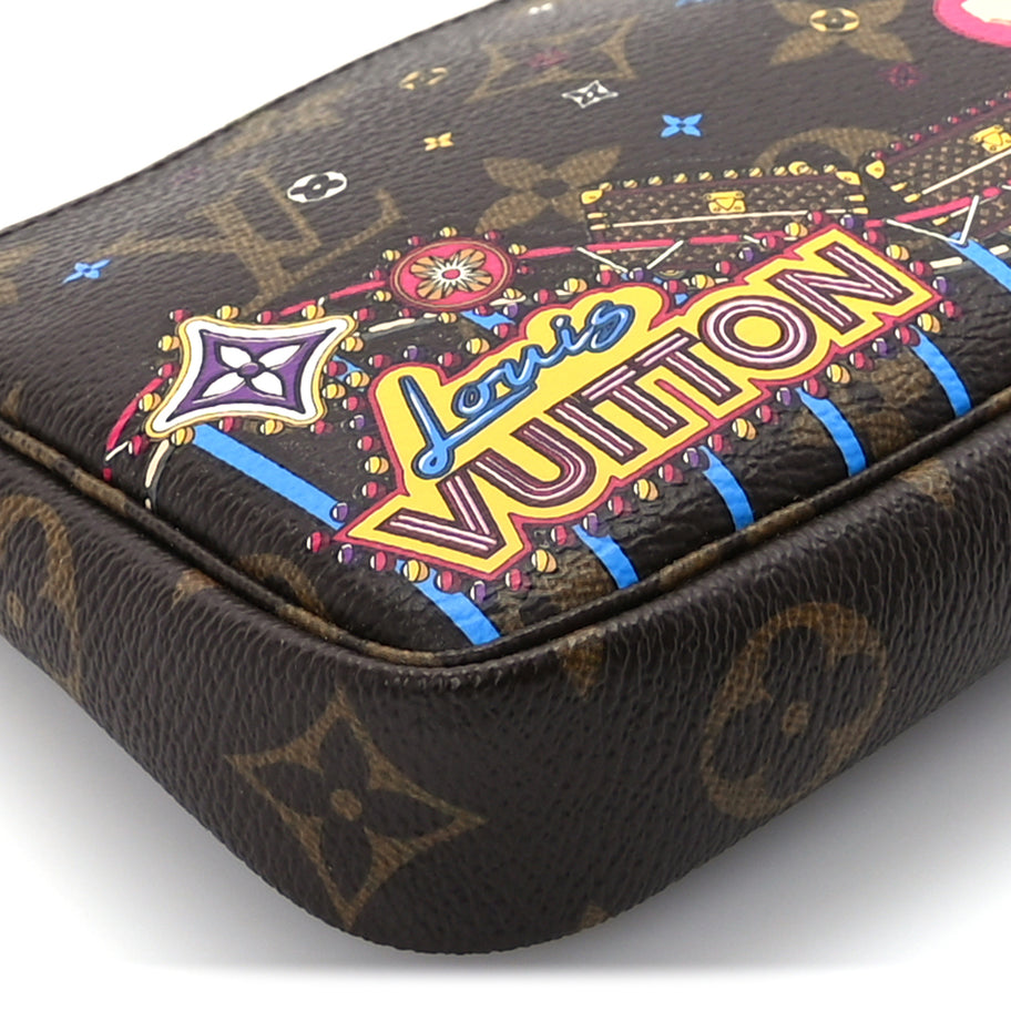 Louis Vuitton Monogram 2020 Christmas Animation Roller Coaster Mini Pochette Accessories Pivoine Image 7
