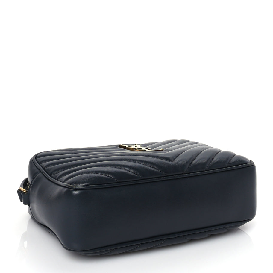 Saint Laurent Calfskin Matelasse Monogram Lou Camera Bag  Navy Image 3
