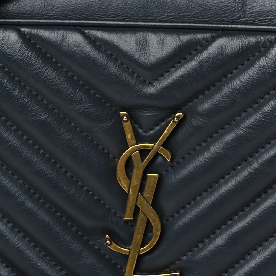 Saint Laurent Calfskin Matelasse Monogram Lou Camera Bag  Navy Image 6