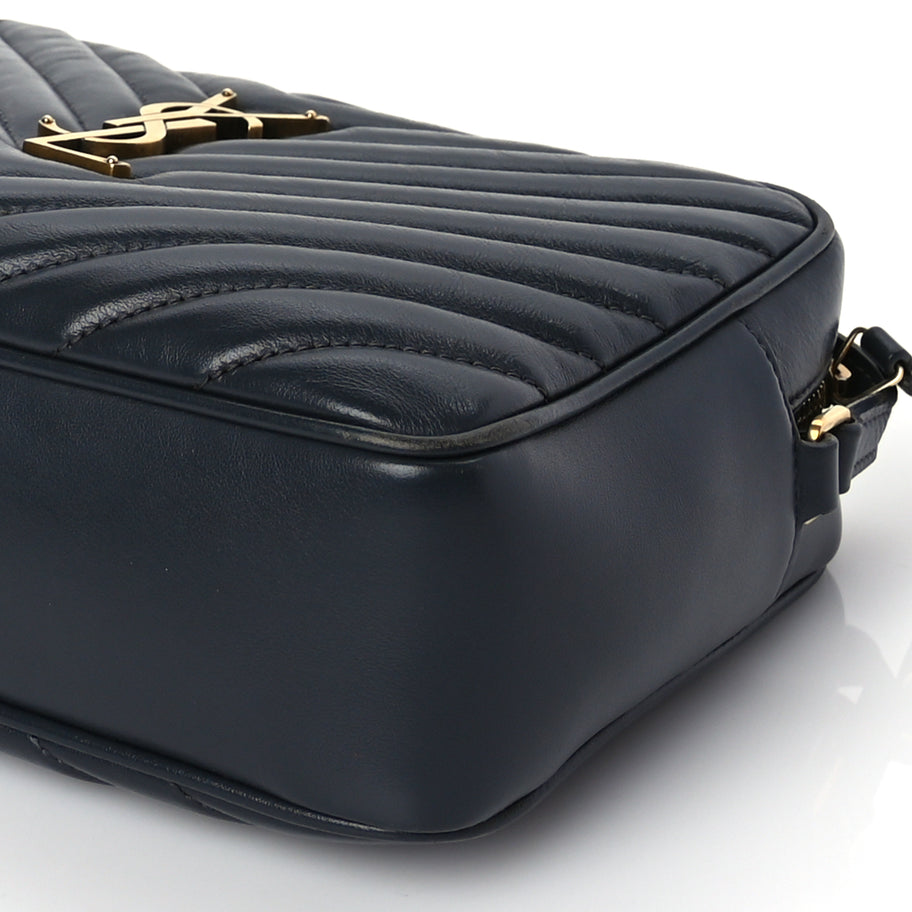 Saint Laurent Calfskin Matelasse Monogram Lou Camera Bag  Navy Image 8