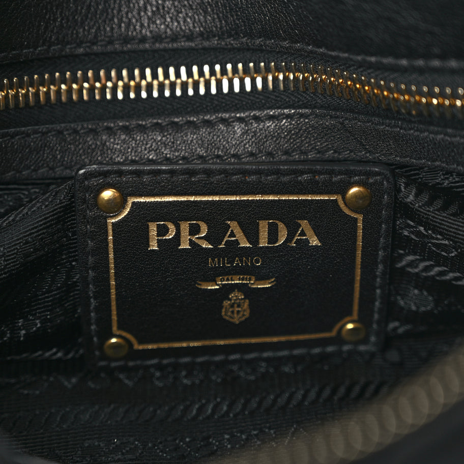 Prada Tessuto Nylon Soft Calfskin Shopping Satchel Black Image 5
