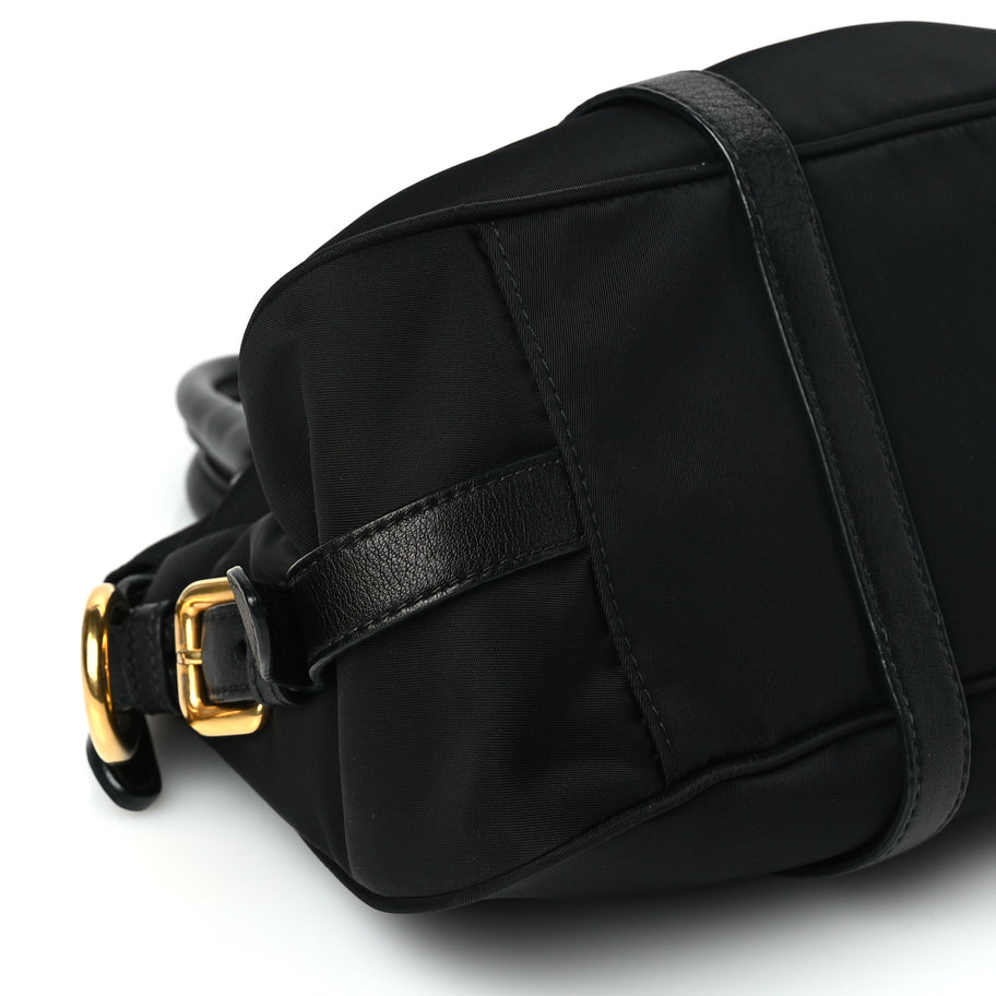 Prada Tessuto Nylon Soft Calfskin Shopping Satchel Black Image 7