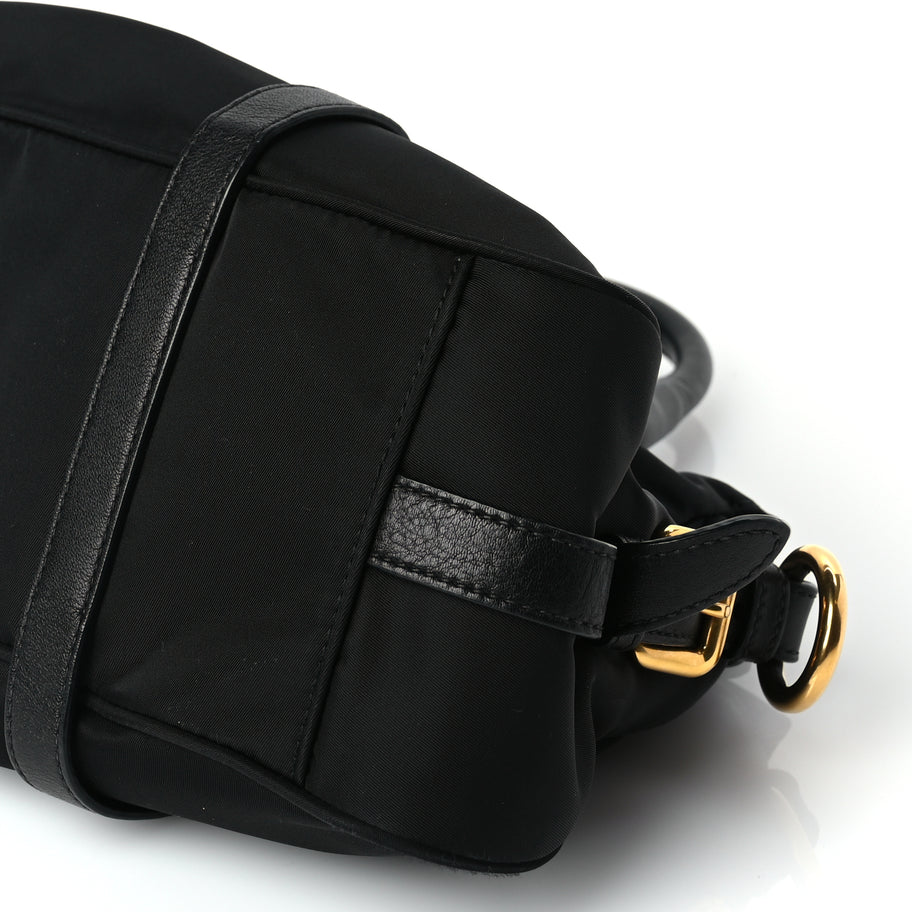 Prada Tessuto Nylon Soft Calfskin Shopping Satchel Black Image 8