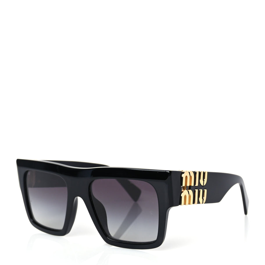 Miu Miu Acetate Rectangle Sunglasses SMU 10W Black Image 1