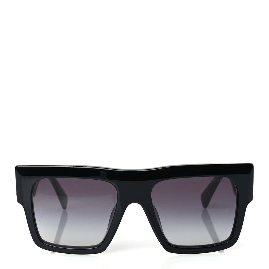 Miu Miu Acetate Rectangle Sunglasses SMU 10W Black Image 2