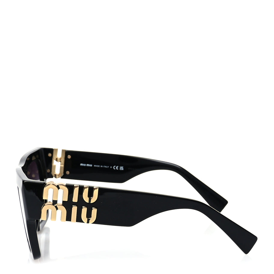 Miu Miu Acetate Rectangle Sunglasses SMU 10W Black Image 3