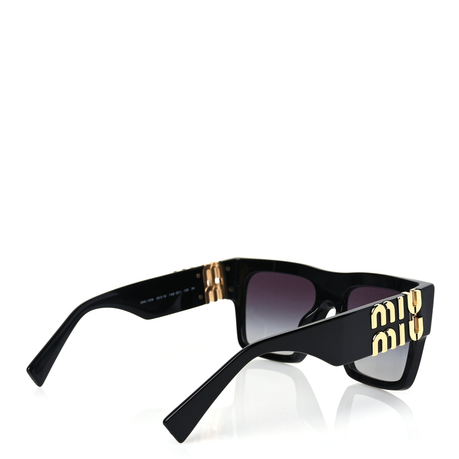 Miu Miu Acetate Rectangle Sunglasses SMU 10W Black Image 4