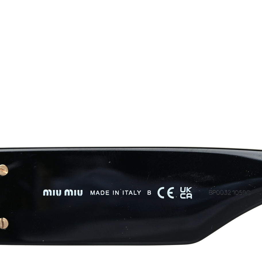 Miu Miu Acetate Rectangle Sunglasses SMU 10W Black Image 6