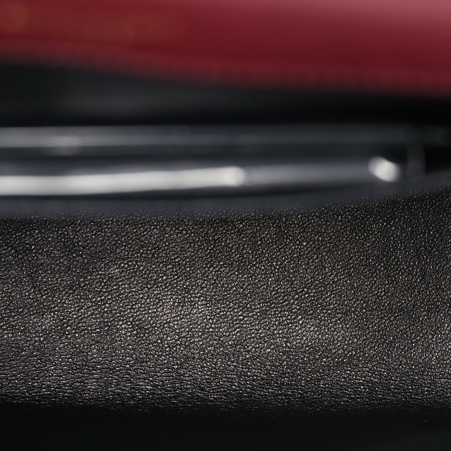 Saint Laurent Lambskin Matelasse Monogram Medium Vicky Chain Bag Dark Legion Red Image 4