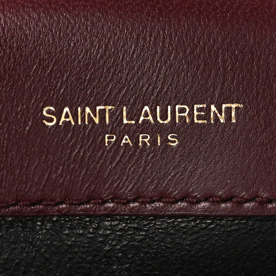 Saint Laurent Lambskin Matelasse Monogram Medium Vicky Chain Bag Dark Legion Red Image 5