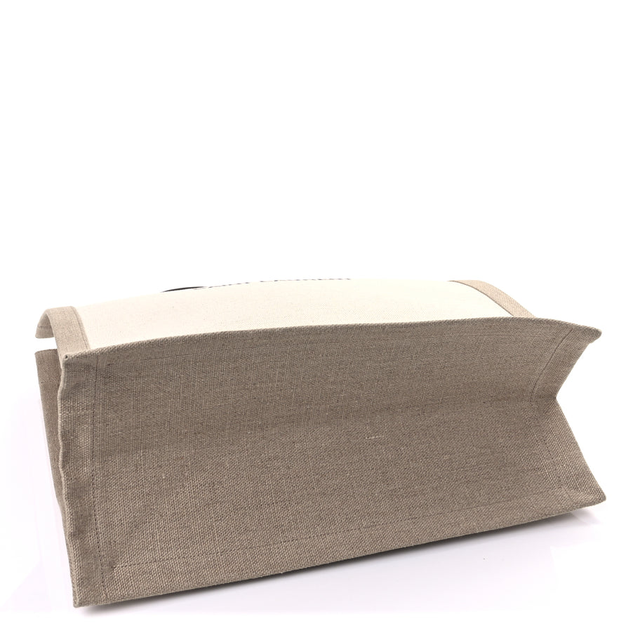 Saint Laurent Linen Calfskin Rive Gauche North South Tote Optic White Image 3