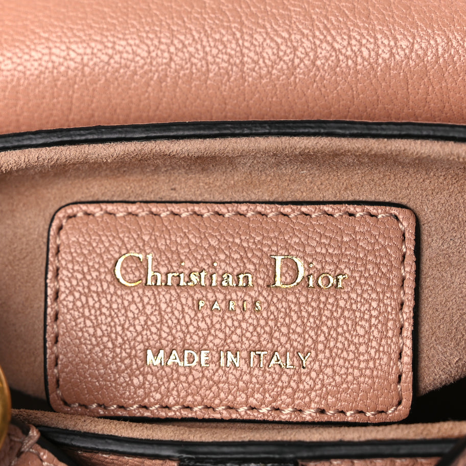 Christian Dior Goatskin Micro Saddle Bag With Strap Rose Des Vents Image 5