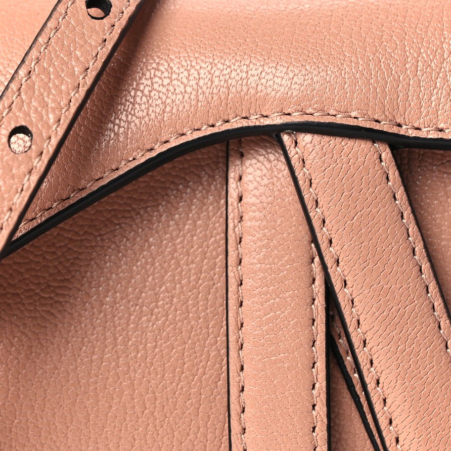 Christian Dior Goatskin Micro Saddle Bag With Strap Rose Des Vents Image 6