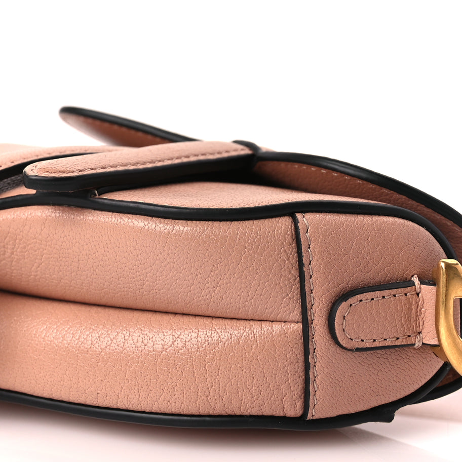 Christian Dior Goatskin Micro Saddle Bag With Strap Rose Des Vents Image 8