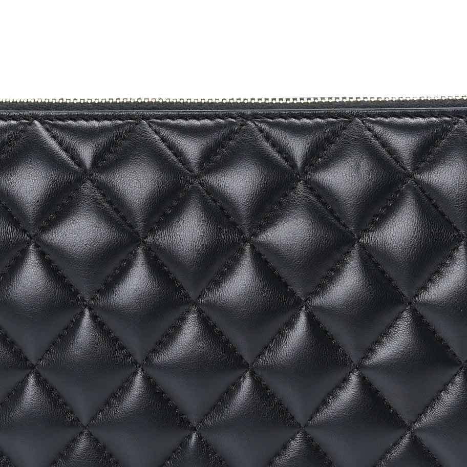 Chanel Lambskin Quilted Small Zipped Pouch  Black Image 2
