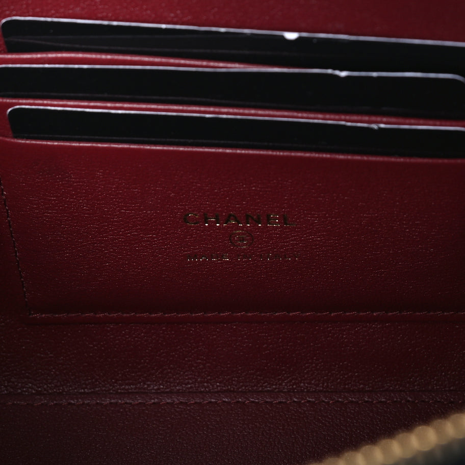 Chanel Lambskin Quilted Small Zipped Pouch  Black Image 7