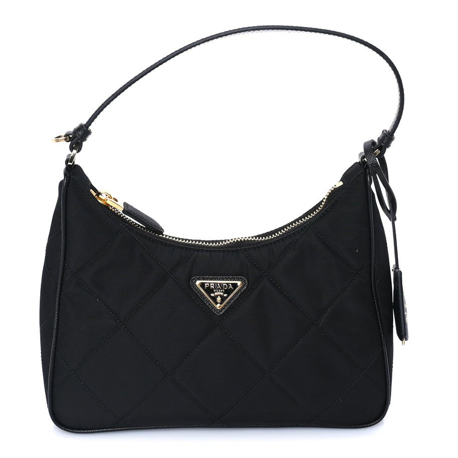 Prada Re-Nylon Saffiano Quilted Mini Re-Edition 2005 Bag Black Image 1