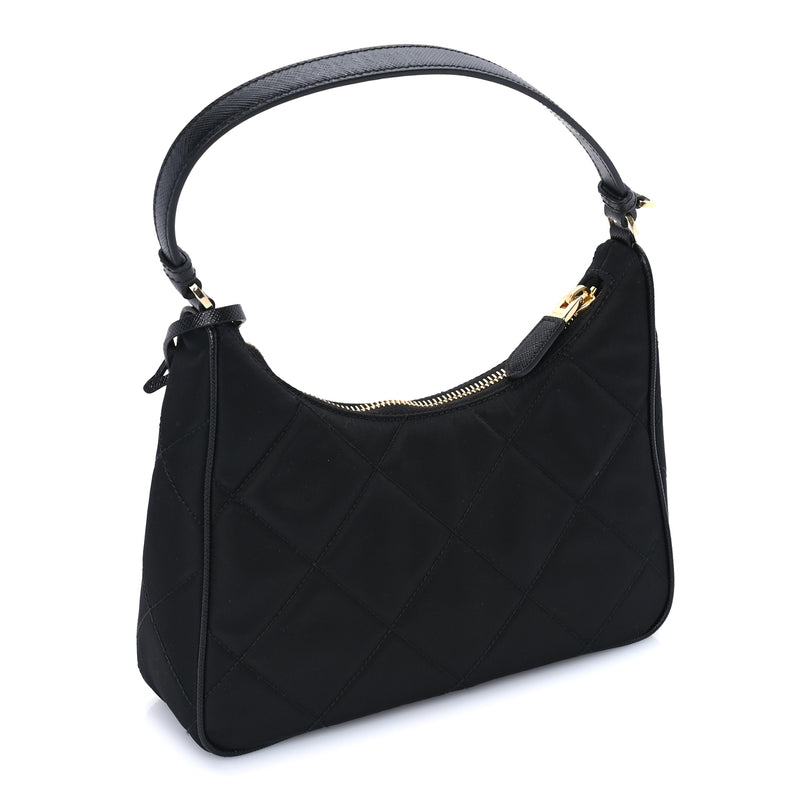  Prada Re-Nylon Saffiano Quilted Mini Re-Edition 2005 Bag Black