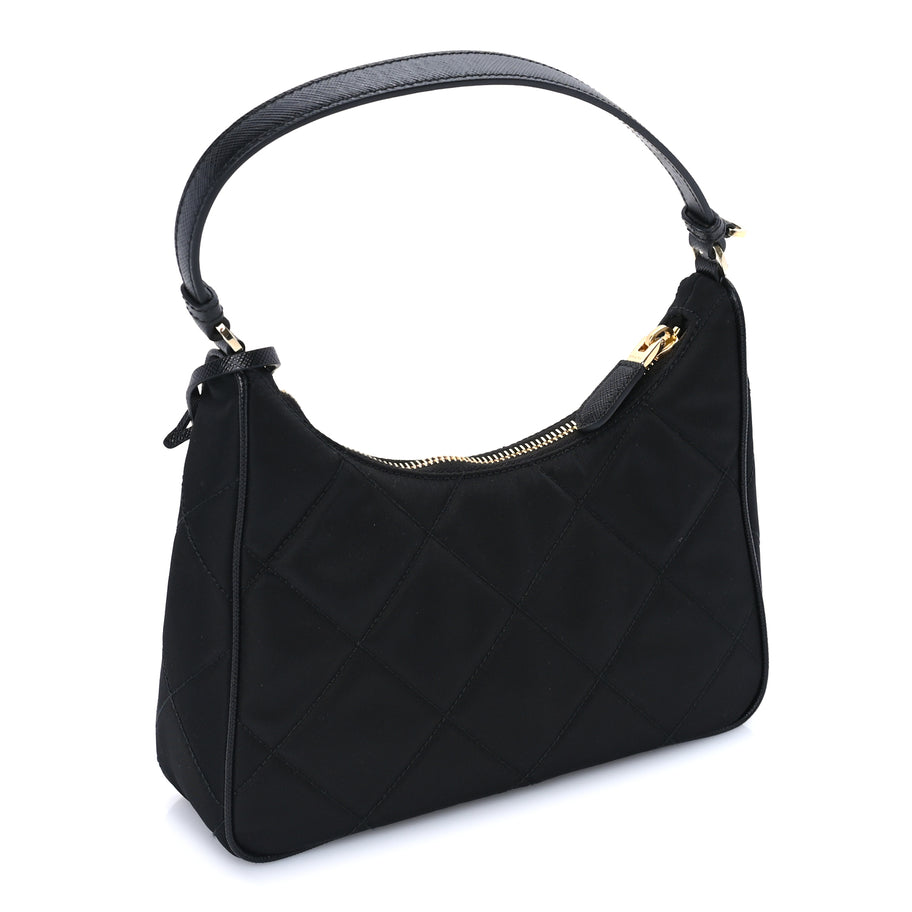 Prada Re-Nylon Saffiano Quilted Mini Re-Edition 2005 Bag Black Image 2