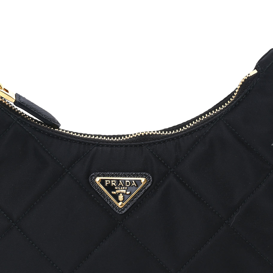 Prada Re-Nylon Saffiano Quilted Mini Re-Edition 2005 Bag Black Image 6