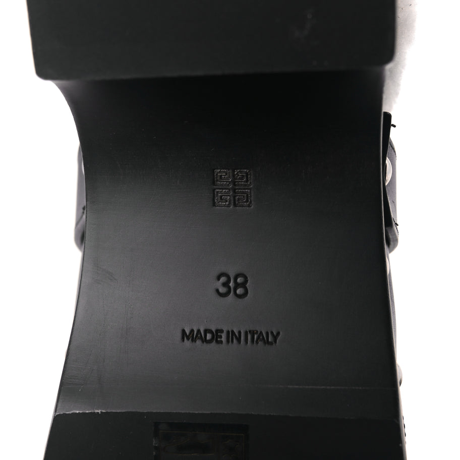 Givenchy Calfskin Shearling Studded Platform Clogs 38 Black Image 7