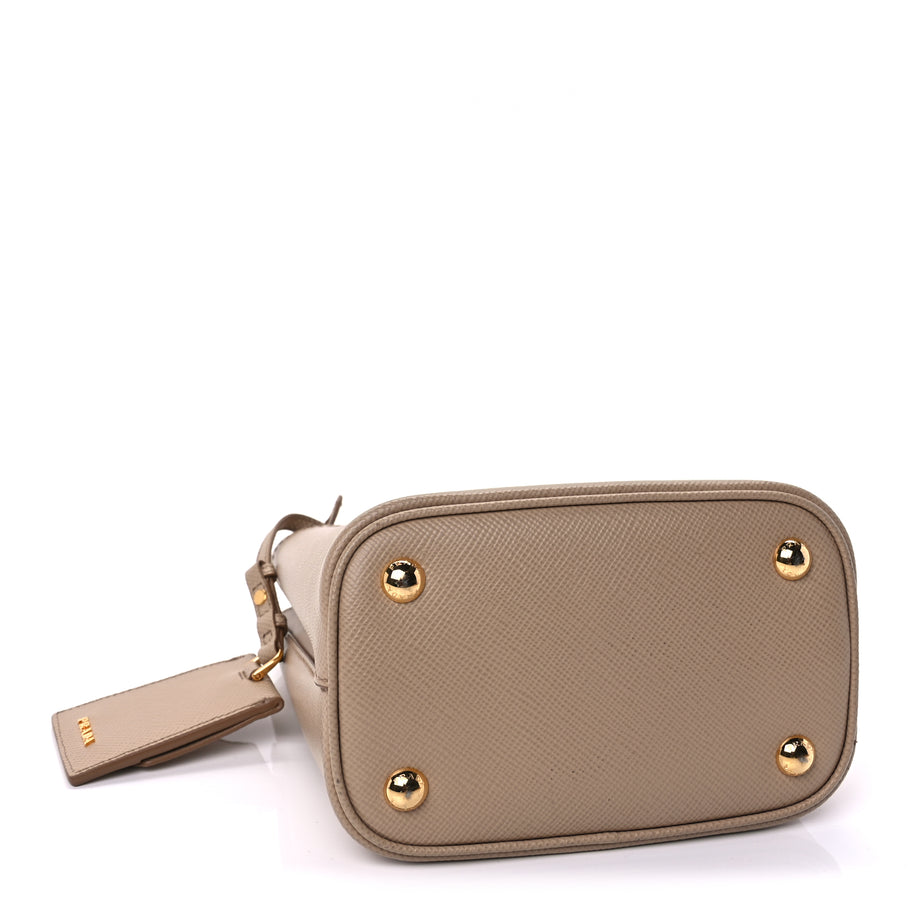 Prada Saffiano Cuir Calfskin Small Panier Bucket Bag Cipria Image 3