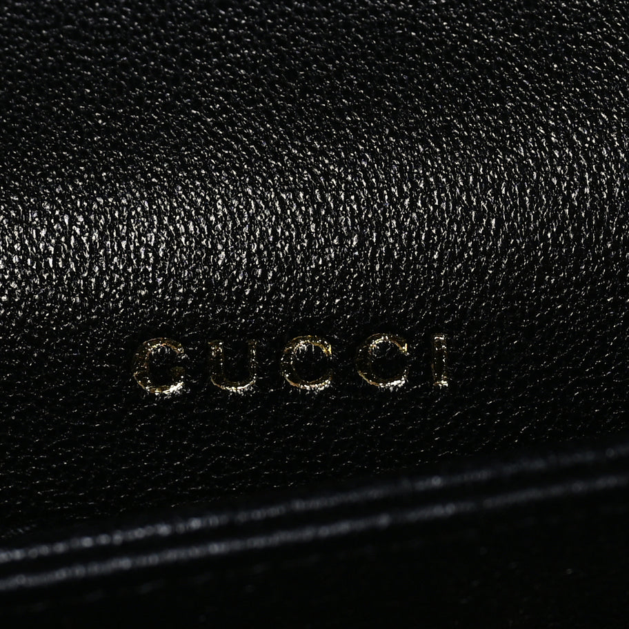 Gucci Sakai Be Green Calfskin Shearling Horsebit 1955 Shoulder Bag Black Image 5