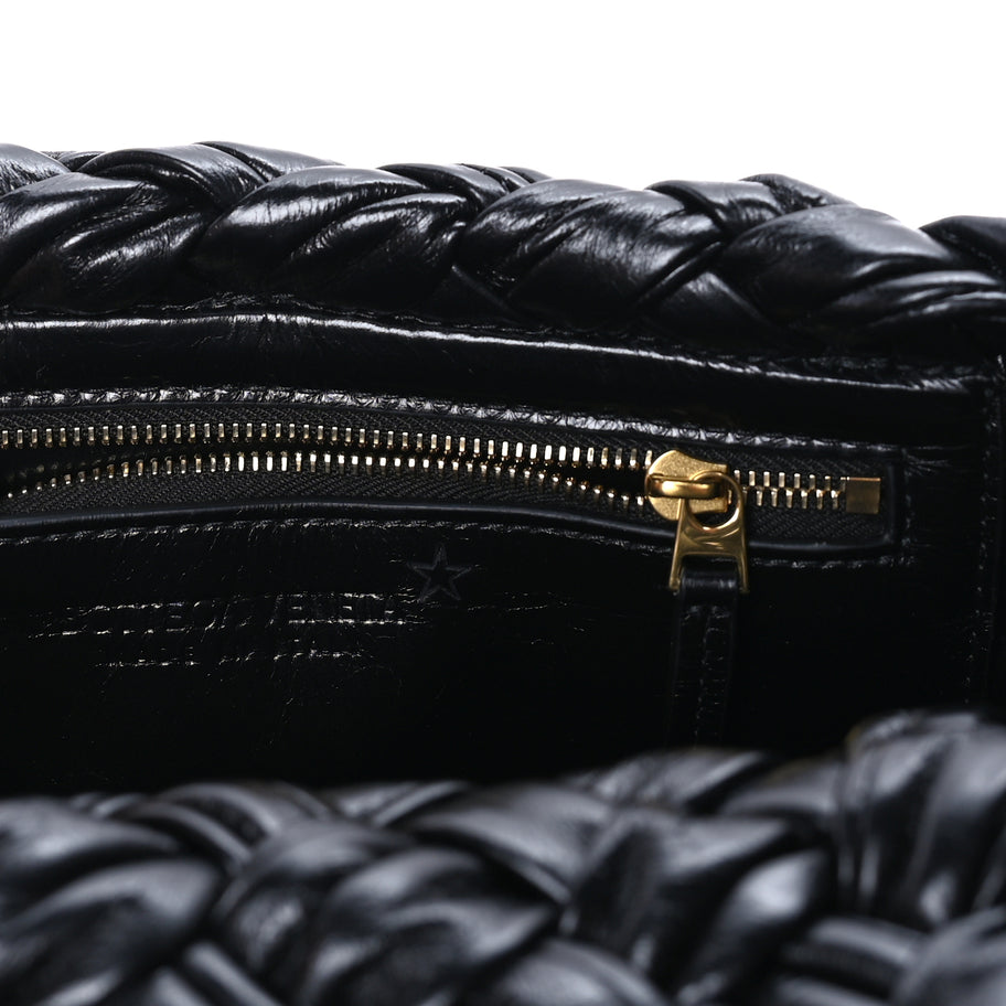 Bottega Veneta Calfskin Foulard Intreccio Small Kalimero Città Shoulder Bag Black Image 5