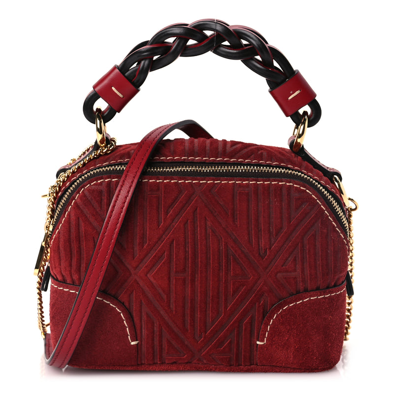  Chloe Suede Mini Daria Chain Bag Red