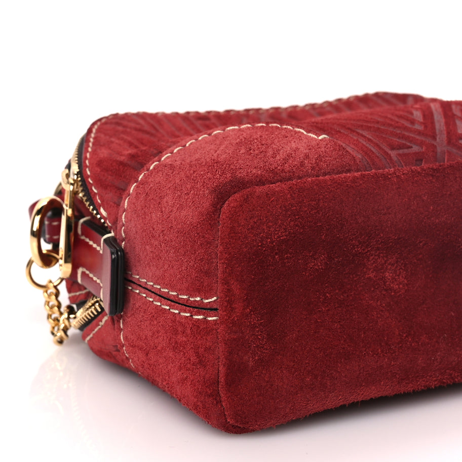 Chloe Suede Mini Daria Chain Bag Red Image 7