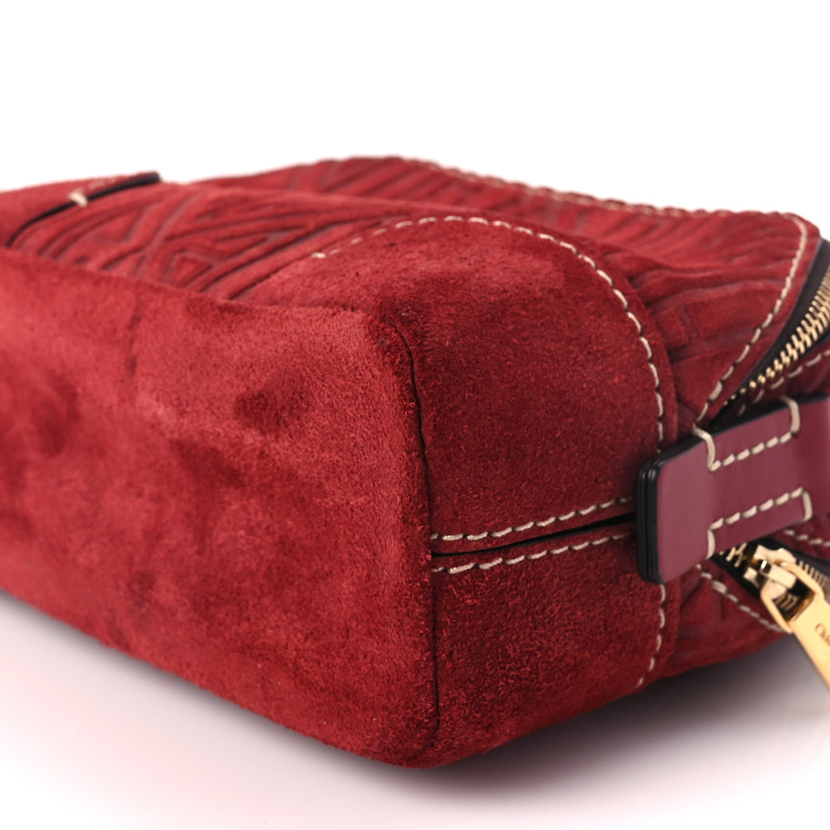 Chloe Suede Mini Daria Chain Bag Red Image 8