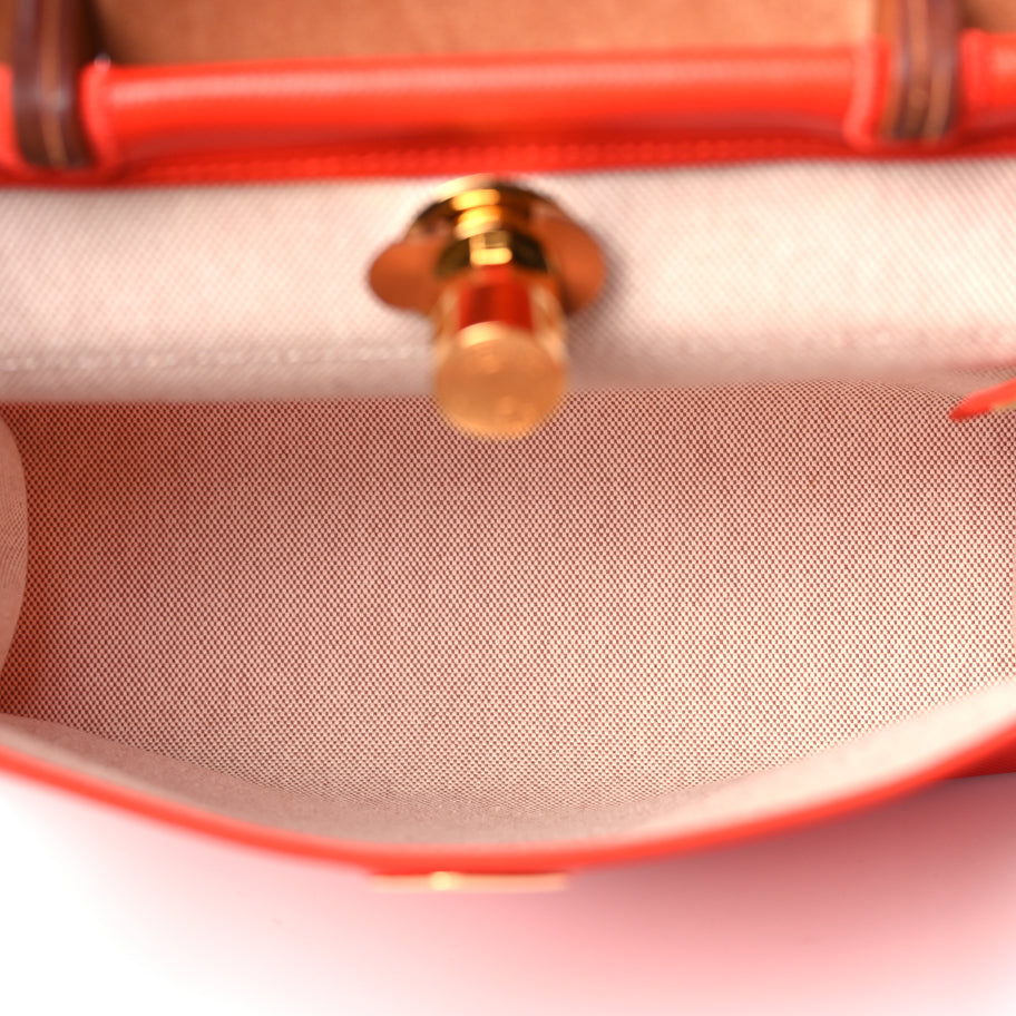 Hermes Toile H Berline Vache Hunter Herbag Zip 31 PM Orange Mecano Fauve Image 6