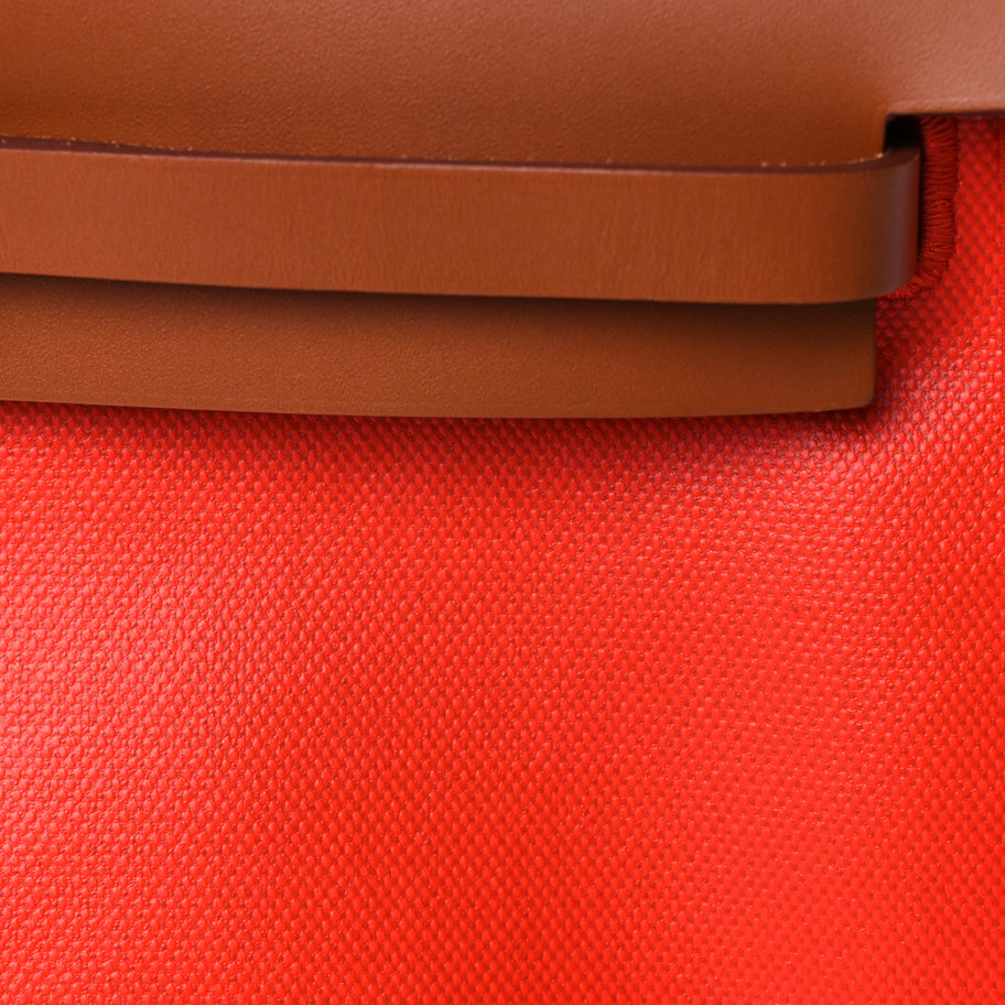 Hermes Toile H Berline Vache Hunter Herbag Zip 31 PM Orange Mecano Fauve Image 7