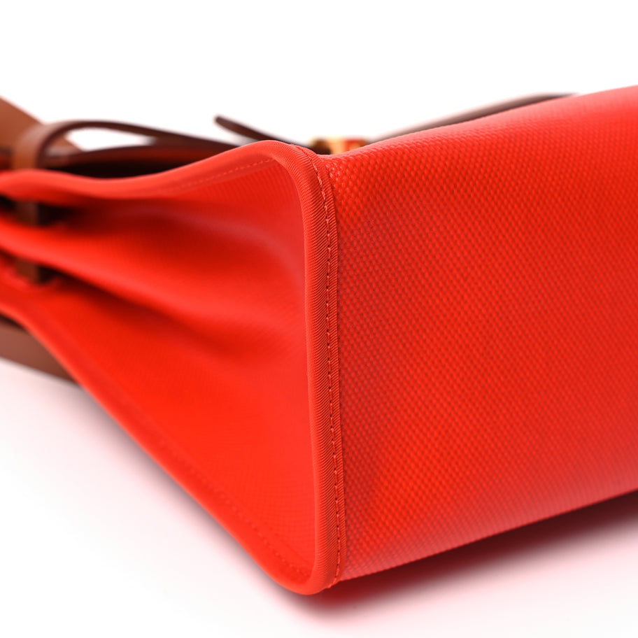 Hermes Toile H Berline Vache Hunter Herbag Zip 31 PM Orange Mecano Fauve Image 8