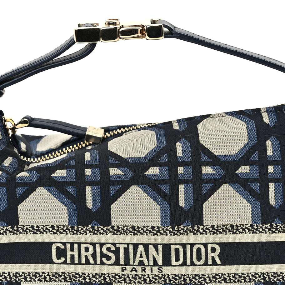 Christian Dior Technical Fabric Macrocannage DiorTravel Nomad Pouch  Beige Blue Image 6