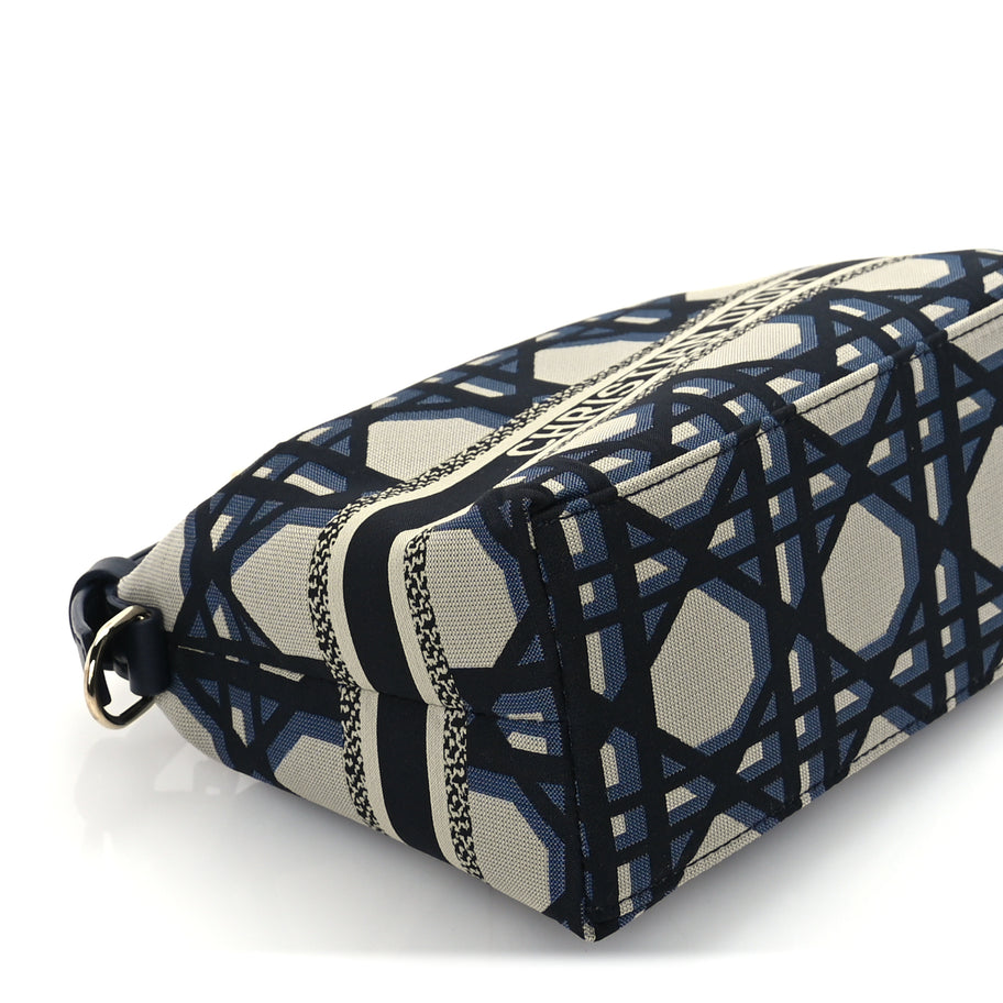 Christian Dior Technical Fabric Macrocannage DiorTravel Nomad Pouch  Beige Blue Image 7